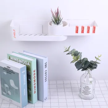 

Creative Bathroom Shelf Free Punching Wall Hanging Bathroom Suction Wall Rotatable Corner Shelf H1108