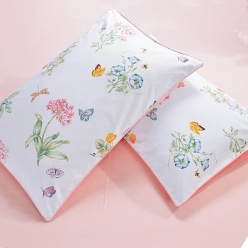 

SUCSES 100% Egyptian Cotton Pillow Cases 2-Piece Standard Queen Size Floral Pillowcase Set with Envelope Closure