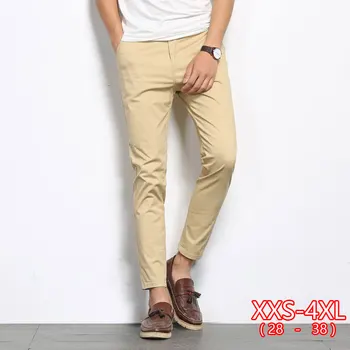 

Spring Men Fashions Solid Color Casual Pants Men Straight Slight Elastic Ankle-Length High Quality Formal Trousers Men