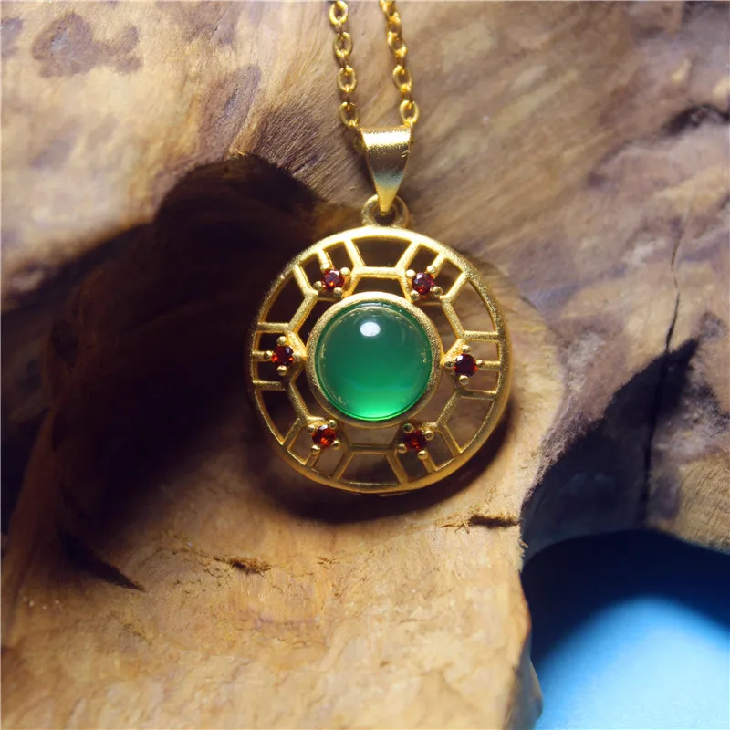 Оптовая продажа модное ювелирное изделие зеленым халцедоном специальный