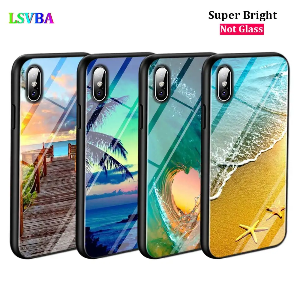 Черный чехол с морскими волнами для iPhone 11 11Pro X XR XS Max 8 7 6 6S Plus 5S 5 SE глянцевый