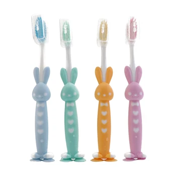 

4pcs/Set Household Cartoon Toothbrush Children Bamboo Charcoal Soft Hair Set Silicone Cute Clean Brushing Teeth Toothbrush