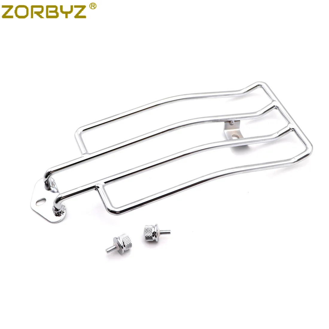 ZORBYZ Motorcycle Chrome Rear Solo Seat Luggage Rack Carrier With Seat Bolt For Harley Sportster XL 883 1200 1985-2003