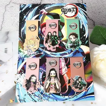 

6Pcs/Set Anime Demon Slayer Magnetic Page Markers Bookmark Cute Book Paper Files Organiser for Student Reading Accessories