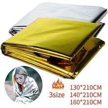 

Emergency Blanket Outdoor Survive First Aid Military Rescue Kit Windproof Waterproof Foil Thermal Blanket for Camping Hiking Hot