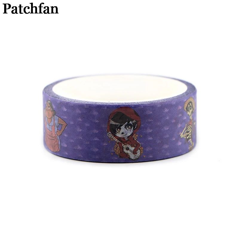 Patchfan Pixar Miguel Skull 90s Забавный DIY Скрапбукинг детская Бумага васи маскирующая Лента Печатный шаблон стикер Пастер A2346