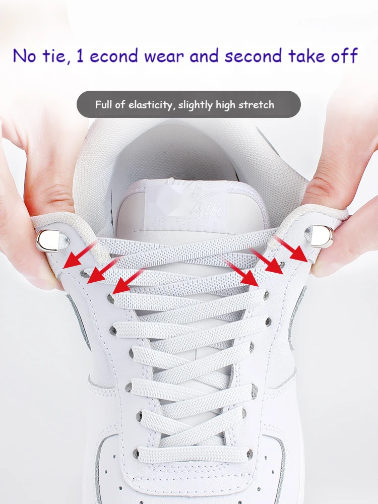 Elastic No Tie Shoe laces Flat Shoelaces Outdoor Leisure Sneaker Quick Safety Shoelace Kids Adult Lazy laces Shoe accessories