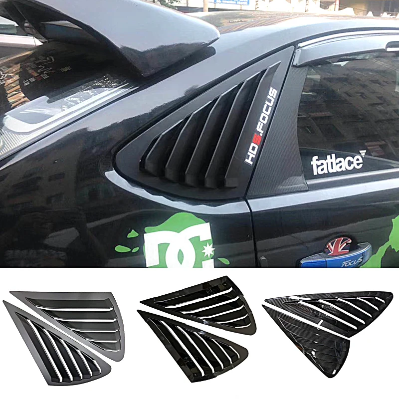 Triangle louver shark gill shaped rear window decorative window vent for Ford Focus MK2 2005-2013 hatchback 4D