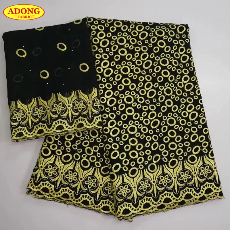 

Swiss voile Lace Fabrics African Dry Lace Fabric High Quality Swiss Laces 5 yards Cotton +2 yards Chiffon Lace For Sewing Dress