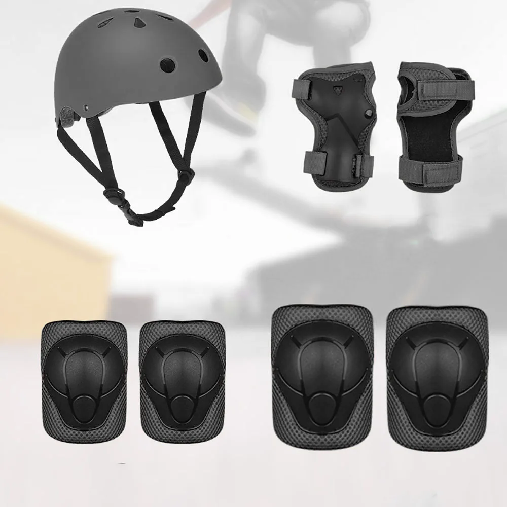 

7pcs/set Skateboard Ice Roller Skating Protective Gear Elbow Pads Wrist Guard Cycling Riding Knee Protector for Kids Men Women
