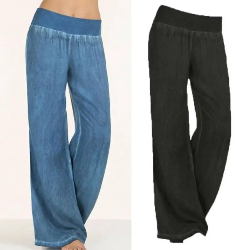 

Women Baggy Hippie Lounge Sports Wide Leg Soft Casual Loose Long Pants Trouser Plus Size M-5XL