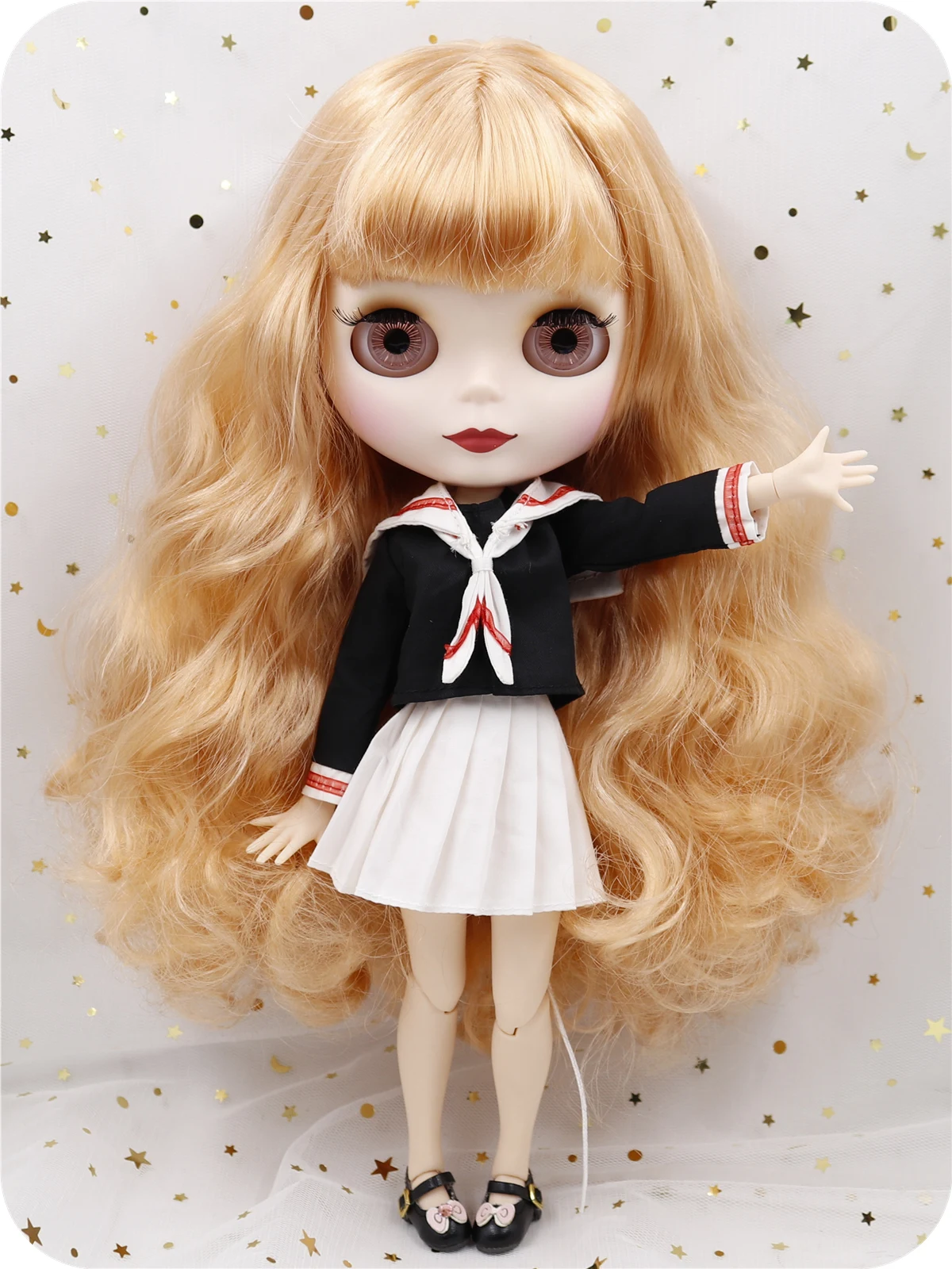 Clara – Premium Custom Neo Blythe Doll with Blonde Hair, White Skin & Matte Cute Face 1