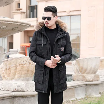 

Plus Fat plus Down Jacket Men Fat Man Big Size Medium Length Money Loose plus Size Male Money Down Jacket Coat