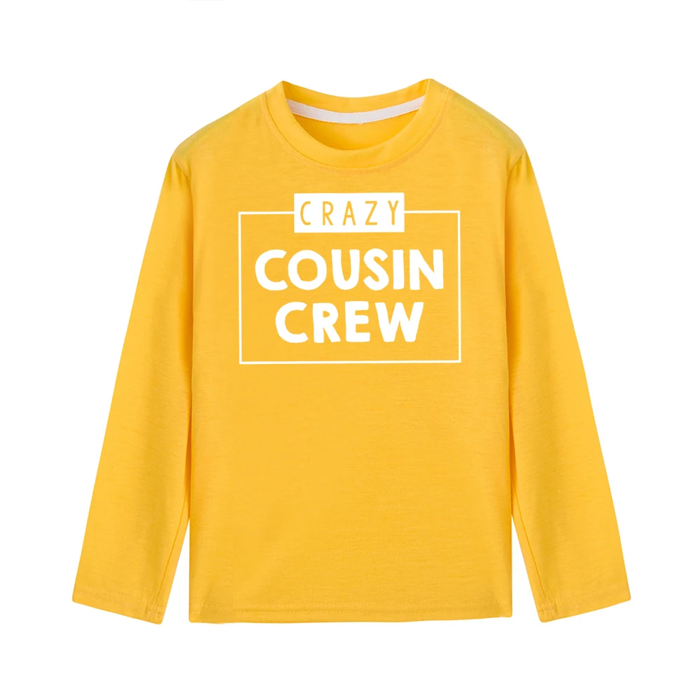 52C1-KLTYE- Детская футболка Crazy Cousin Crew; модная футболка с длинными рукавами для малышей; одинаковые футболки для мальчиков; Детские повседневные футболки с круглым вырезом - Цвет: 52C1-KLTYE-
