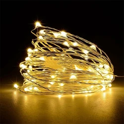 5M USB LED String Lights Silver Wire Christmas Garlands Festoon Led Fairy Light Christmas Decorations for Home Room Tree