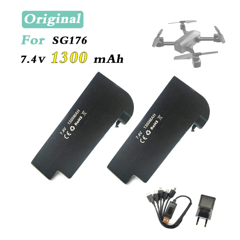 Оригинальный Дрон SG176 FPV Аккумулятор 7 4 в 1300 мАч с зарядным устройством USB для 2020