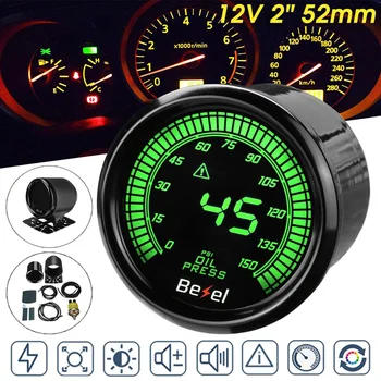 

2" 52mm Car Oil Press Pressure Gauge Meter 12V 0-150 PSI Digital LED Display with 1/8 NPT Sensor Mount Bracket Cup