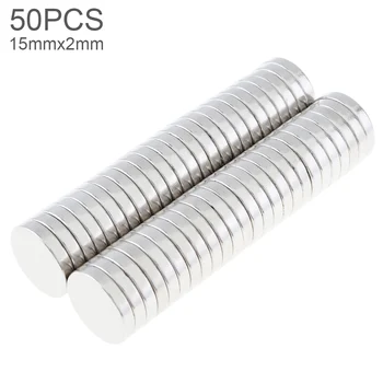 

50pcs 15x2mm Mini Strong Magnetite Earth Neodymium Magnets with Round Disc Type and Permanent Magnet for Home/Office/Laboratory