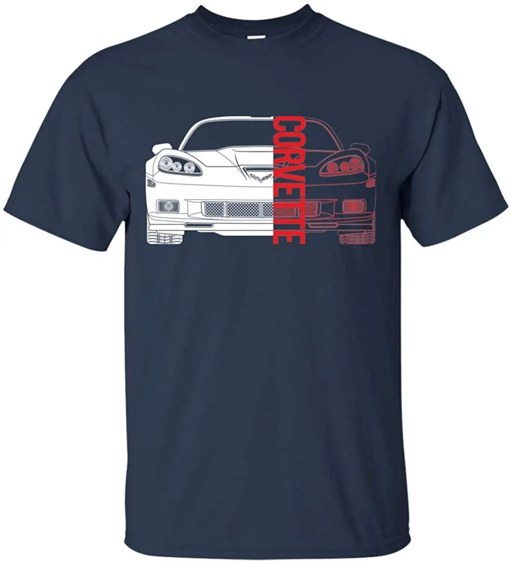 Wheel Spin Addict Men's Corvette C6 Double Sided Get Used to The View T-Shirt |