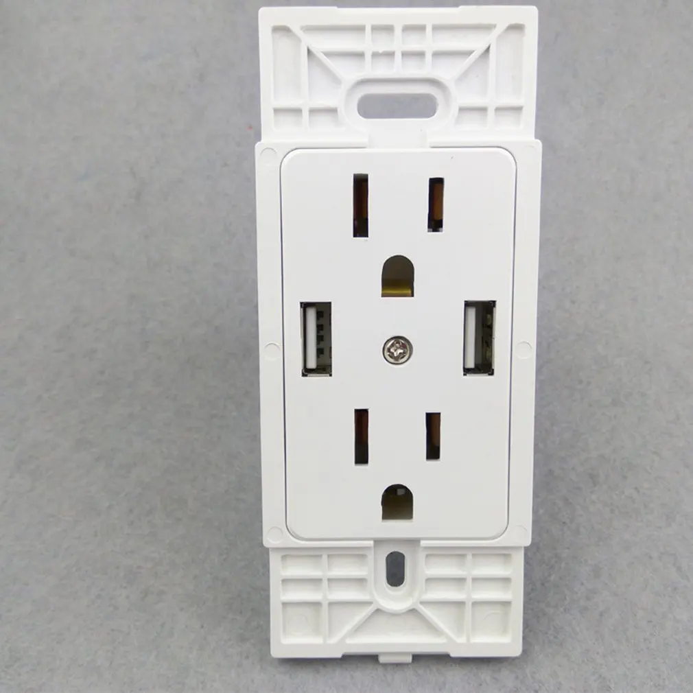US 2 usb порта домашнее настенное зарядное устройство адаптер розетка двойной USB порт розетки пластина панель США вилка домашнее настенное зарядное устройство адаптер Белый/Черный