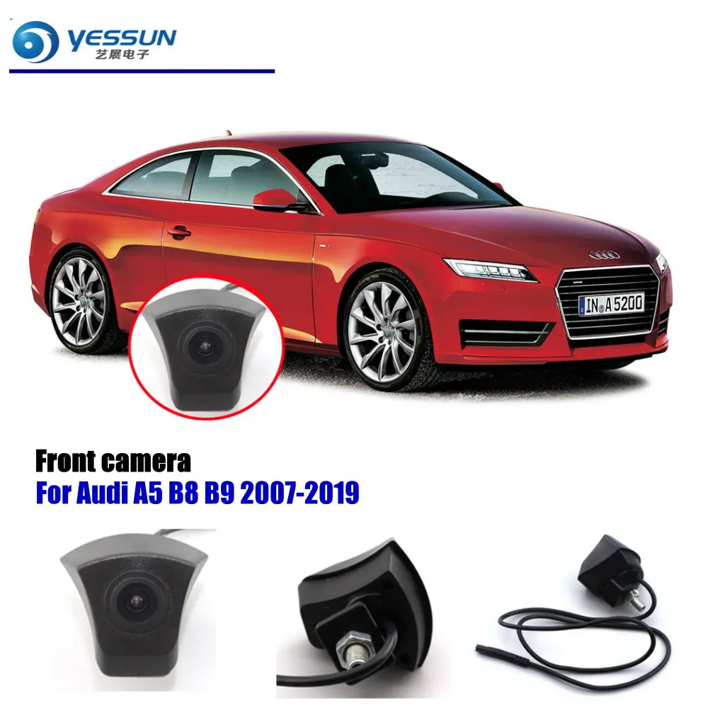 Автомобильная камера переднего вида для Audi A5 B8 B9 2007- Авто Передняя камера заднего вида