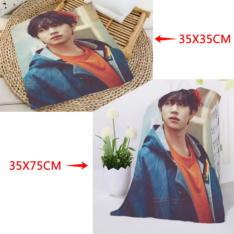 35x35 см, 35x75 см на заказ KPOP Super Junior Kim HeeChul печатные квадратные полотенца микрофибра Абсорбирующая сушка банные полотенца мочалка