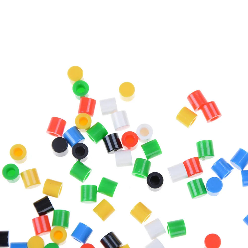 

20pcs/lot Tactile Button Caps Plastic Cap for 6*6mm Tactile Push Button Switch Lid Cover Random Color