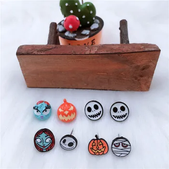 

EUPNHY Wholesale 20Pair The Nightmare Before Christmas Earrings for Women Pumpkin Skull Cartoon Stud Earrings Jewelry