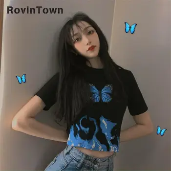 

2020 New Summer T-shirt Women Slim Fit Leisure Short Sleeves High Waist Short Print O Neck Tops Korean Style Free Shipping