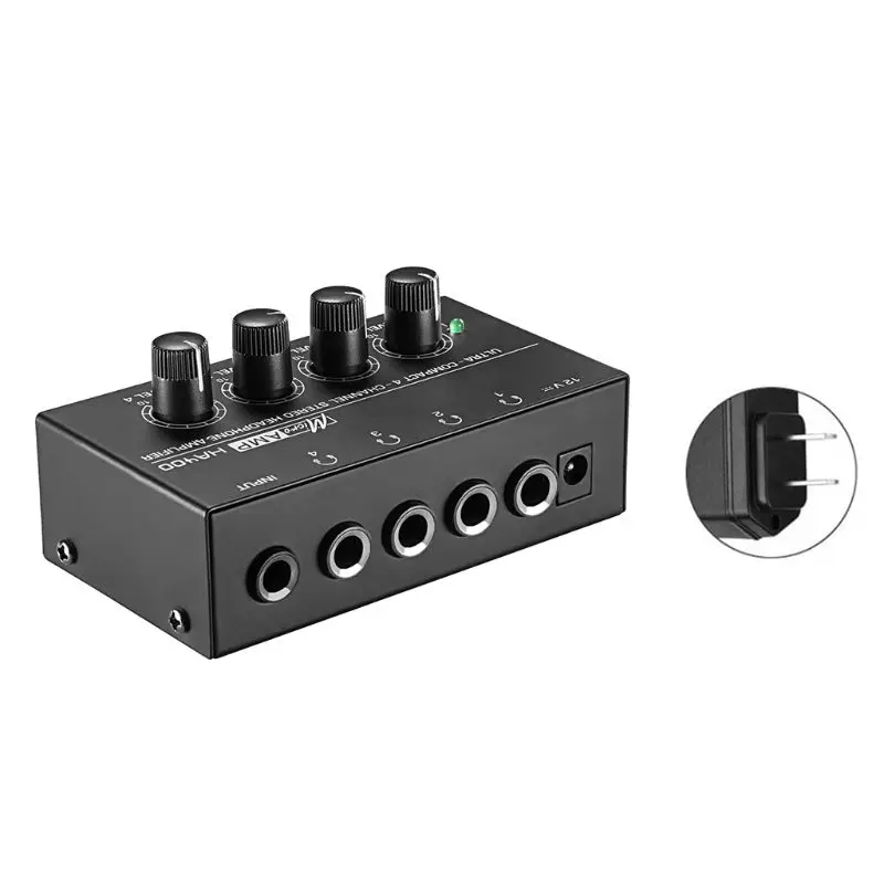2020 New HA400 4 Channels Mini Stereo Headphone Amplifier with Power Adapter US UK EU AU
