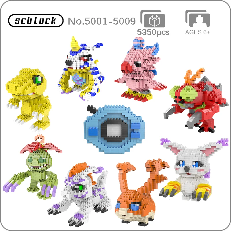 SC Digimon Agumon Gabumon Piyomon Palmon Patamon Tailmon Цифровой Монстр DIY алмазные мини-блоки кирпичи