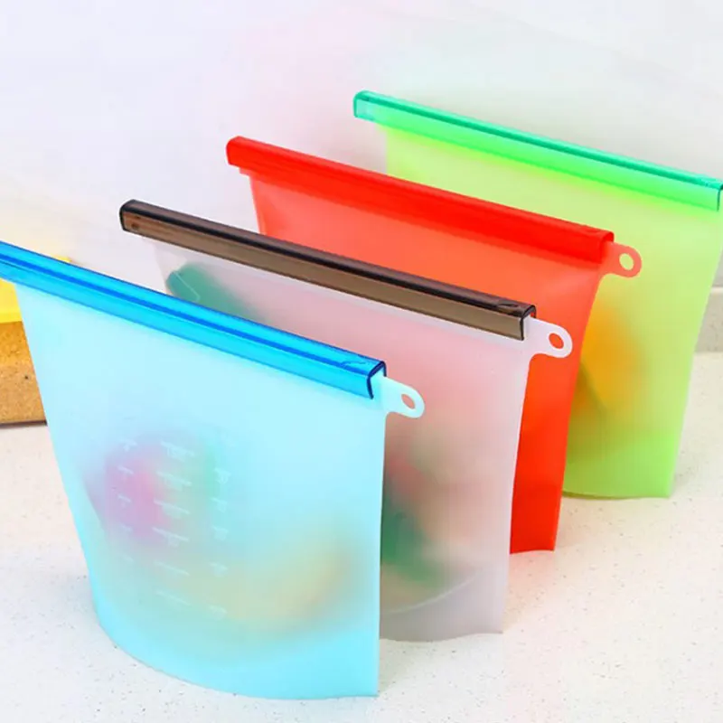 

Reusable Silicone Fresh-keeping Bags Vacuum Sealed Food Storage Bags Refrigerator Transparent Bag Kitchen Organizer Gadgets