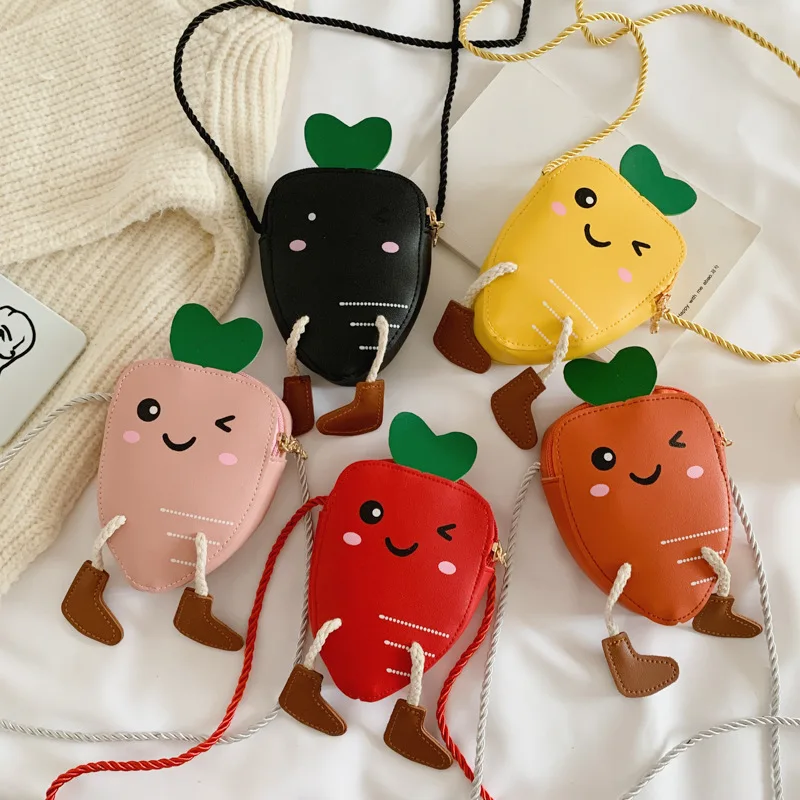 

Carrot Children Decoration Oblique Bag Cartoon Animation Cute Multi-color Baby Creative Ultra-Light Decoration Snacks Bag