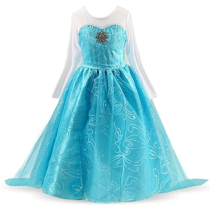 Маскарадное нарядное платье принцессы для девочек, костюм монашки со снежинками, вечерние Детские платья на Хэллоуин для девочек, платья Снежной королевы с блестками, vestidos - Цвет: dress 8