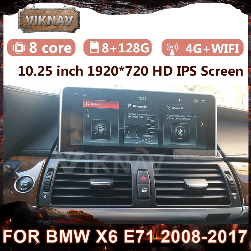 

2 Din Android System Car Radio Multimedia Player for BMW X6 E71 2008-2017 Auto GPS Navigation Carplay Head Unit 128GB