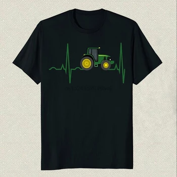 

New Men'S Tractor Heartbeat Shirt Best Tshirt For Farmers