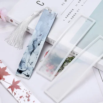 

5PCS Rectangle Silicone Bookmark Mold, DIY Bookmark Mould Making Epoxy Resin Jewelry DIY Craft Silicone Transparent Mold White