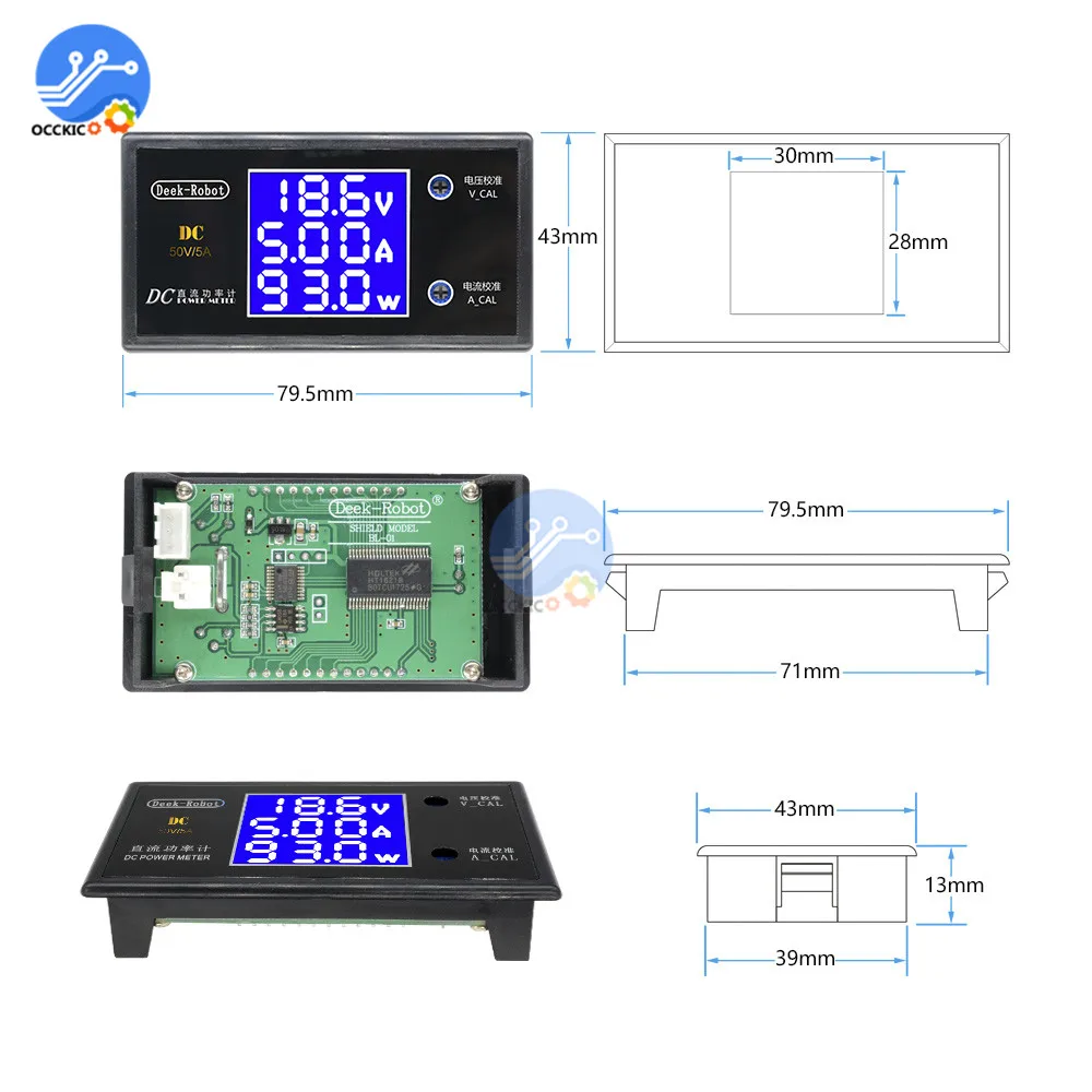 10A/0-100V Digital DC Voltage Current Power Energy Meter LCD Voltmeter Ammeter E