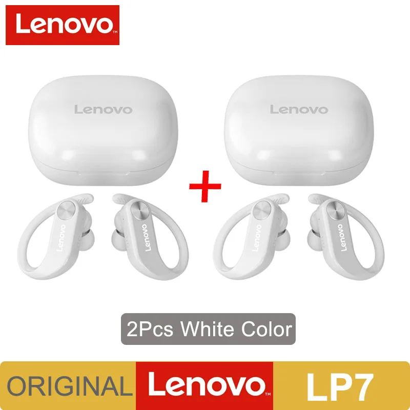 Auriculares Lenovo LP7 True Wireless Earbuds BT 5.0 Auriculares inalámbricos  con gancho para la oreja con unidad de altavoz de 13 mm Pantalla de  alimentación LED Negro Lenovo Auriculares