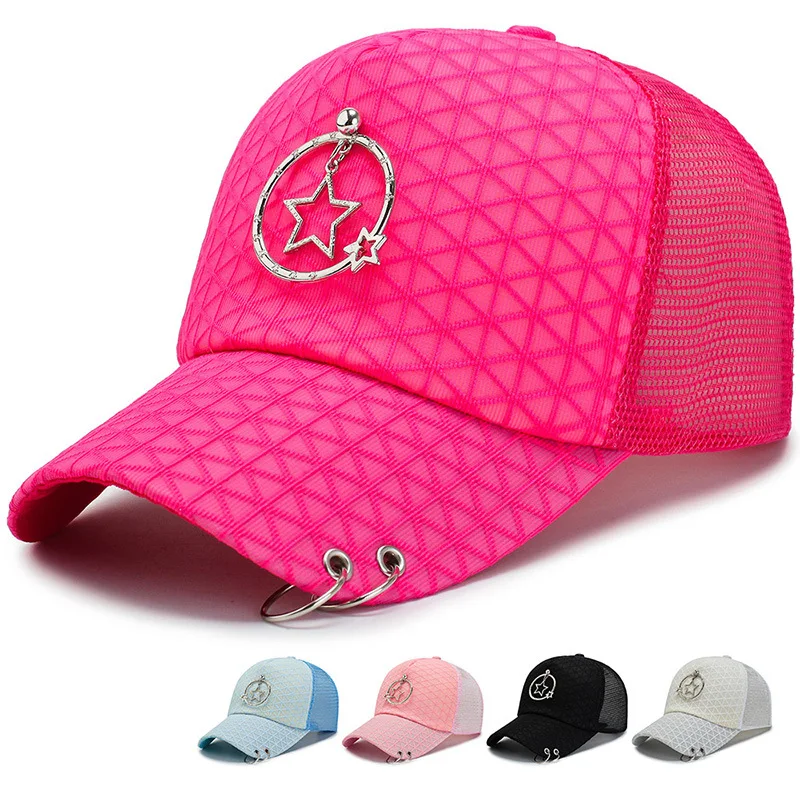 2021 Модная женская кепка бейсболка с кольцами Снэпбэк Кепка-тракер для папы