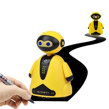

Creative Novelty Drawn Line Magic Pet Toy Robot Pen Inductive Robot Follow Black Track Map Auto Run Cute Electric Gift Fo Kid