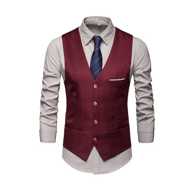 Men Formal Business Dress Vest Wedding Double Breasted Classic Waist coat M-2XL New Fashion Men Formal Business Dress Vest Wedding Double Breasted Classic Waist coat M-2XL New Fashion
