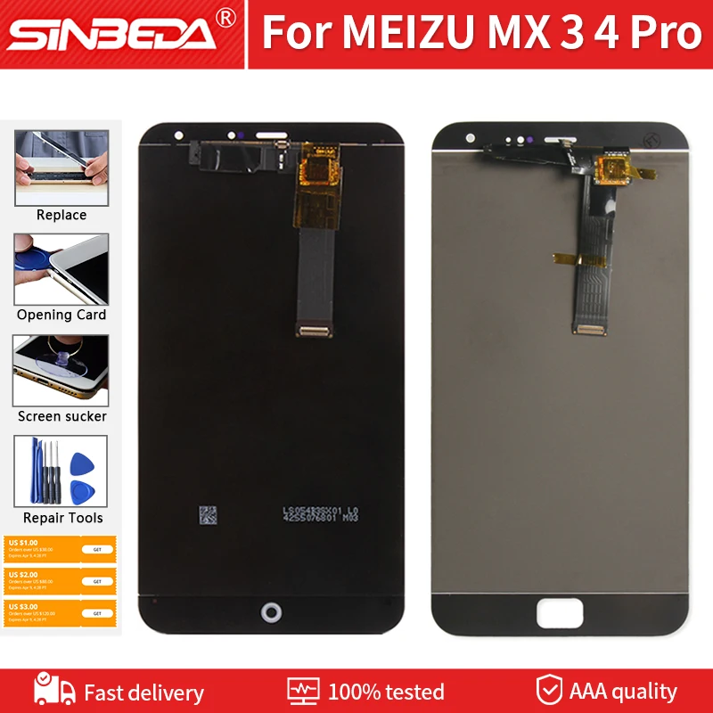 Оригинальный ЖК дисплей для MEIZU MX3 MX4 Pro сенсорный экран сменный дигитайзер в сборе