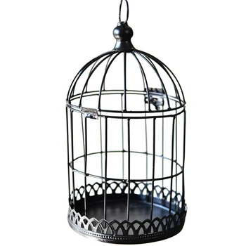 

European iron bird cage window decoration wedding photography props fake flower decoration