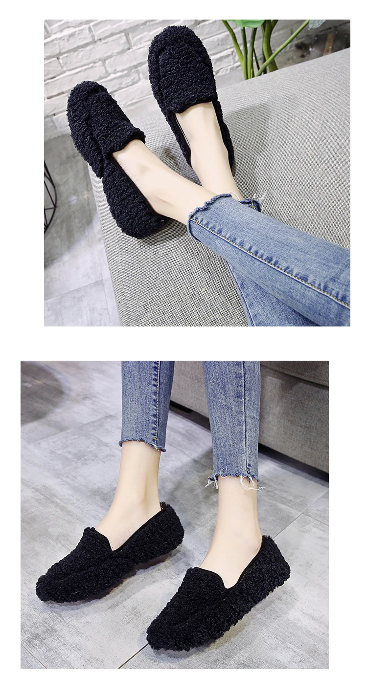 Women's Boots Autumn Lace Up Plush Booties Ladies Low Heels booties Boots-women Round Toe Shoes Winter Footwear Clogs Platform