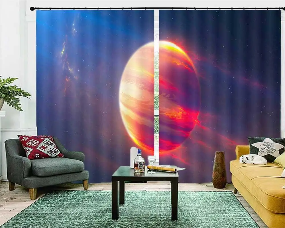 Космический Принт, занавески для детской комнаты, современные креативные 3D занавески, занавески для гостиной, плотные шторы для спальни, KTV, отель, домашний декор