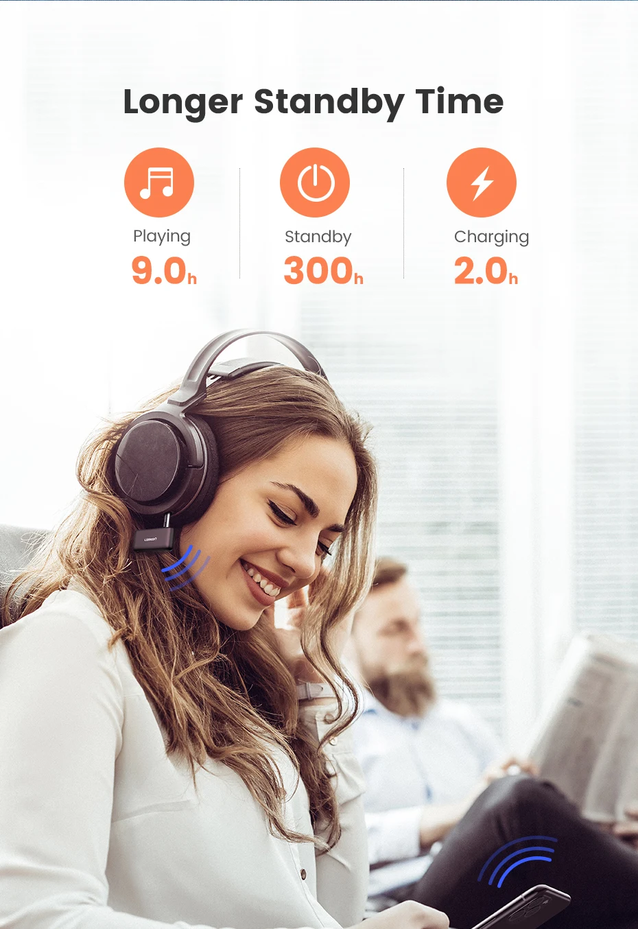 Ugreen Bluetooth приемник 5,0 aptX LL 3,5 мм AUX Jack аудио беспроводной адаптер для автомобиля ПК наушники микрофон 3,5 Bluetooth 5,0 рецептор