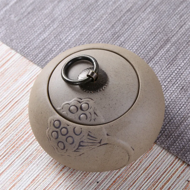 

Hot Coarse Pottery China Tea Storage Canister,Ceramic Lidded Sealed Container Tea Coffee Sugar Spice Jar Storage,Tea Packing Box