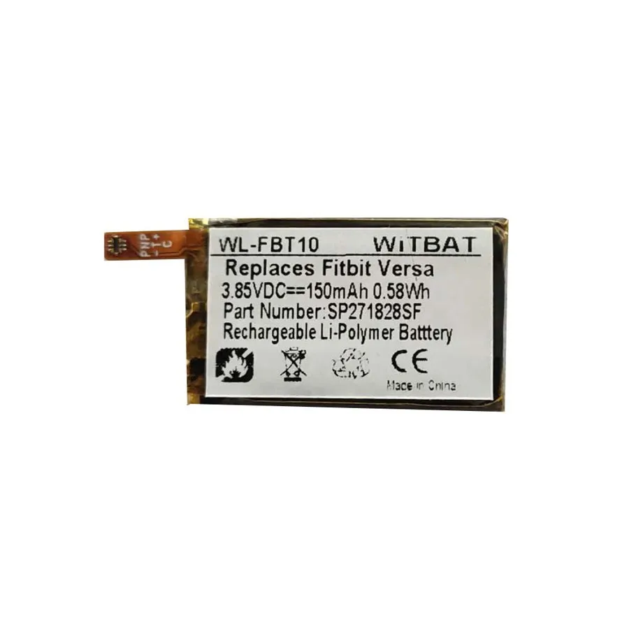 

ZHUJI 150mAh Battery for Fitbit Versa, FB504, FB505 Smart Watch,SP271828SF