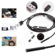 7/5. 5 мм линза эндоскопа 6 светодиодный USB 1/1. 5/2M 480P OTG Высокая четкость мегапиксели HD змея наблюдательная трубка Камера для телефонов на базе Android с Bluetooth ПК